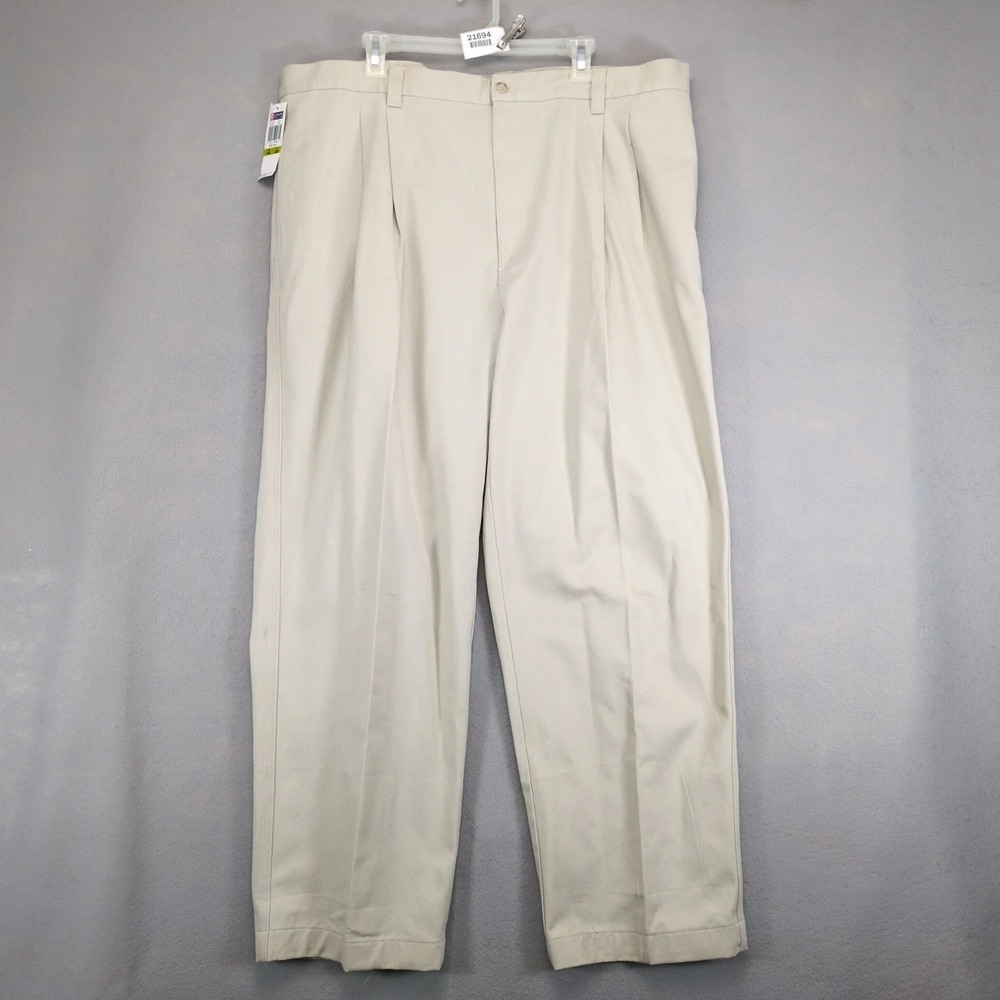 Vintage NWT‎ Chaps Ralph Lauren Beige Chino Pants Mens 44x30 Relaxed Fit Preppy